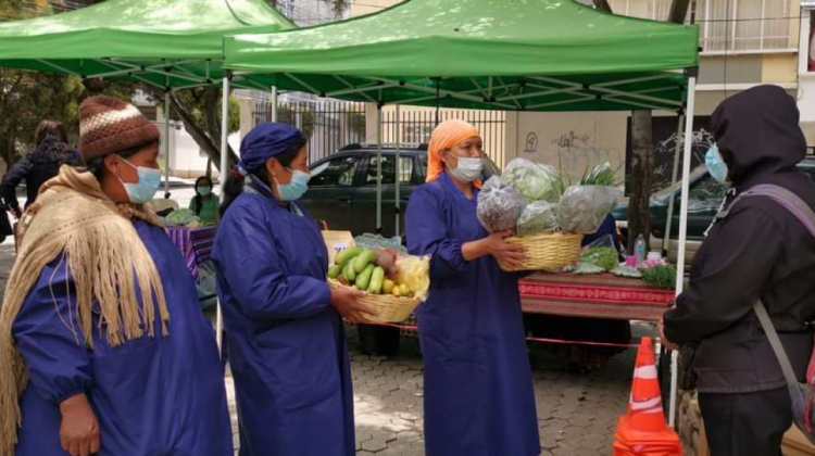 Feria agroecológica en La Paz. Foto. Ecotambo