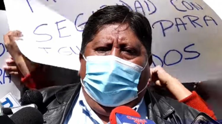 Secretario ejecutivo de la Central Obrera Regional (COR) de El Alto, Carlos Grimaldi López. Foto: captura de video