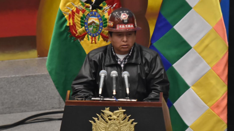 El secretario Ejecutivo de la Central Obrera Boliviana, Juan Carlos Guarachi. Foto: Viceministerio de Comunicación