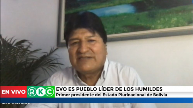 Evo Morales en entrevista desde Cuba. Foto: Captura