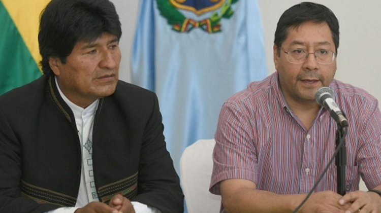Evo Morales y Luis Arce. Foto: Archivo ABI