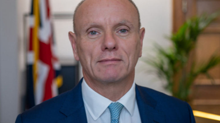 Mike Freer, ministro de Comercio Exterior del Reino Unido. Foto: UK in Bolivia