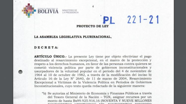 Foto: Captura del proyecto de Ley.