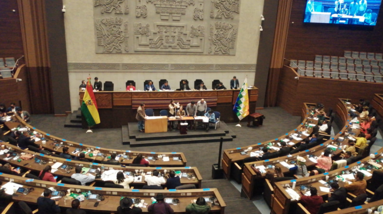 Sesión para elegir a Defensor del Pueblo, en la Asamblea Legislativa Plurinacional. Foto: ANF.