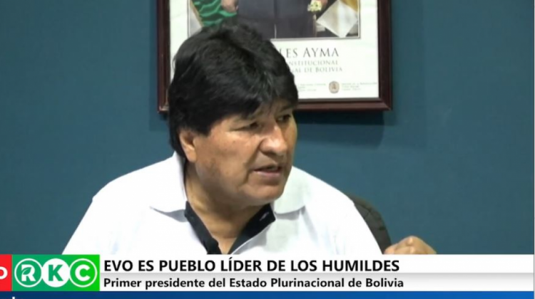 Evo Morales en entrevista en Kawsachun Coca