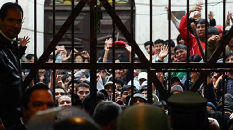 Hacinamiento en la cárcel de San Pedro en La Paz. Foto: Ministerio de Justicia