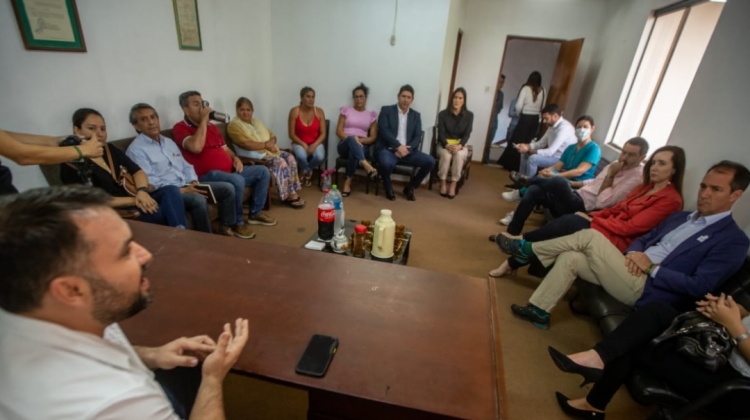 La reunión en Montero. Foto: Creemos