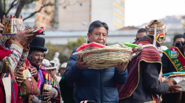David Choquehuanca en el lanzamiento del Año Nuevo Andino, Amazónico y Chaqueño.Foto: Vicepresidencia