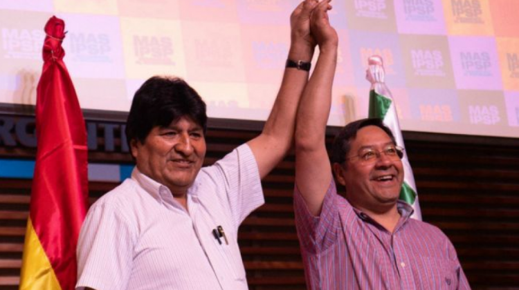 Evo Morales y Luis Arce. Foto: colombiainforma.info