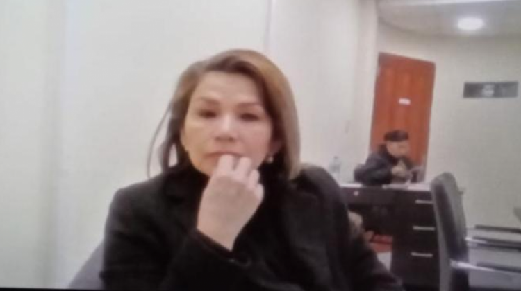 Jeanine Añez, expresidenta de Bolivia. Foto: Captura de video.