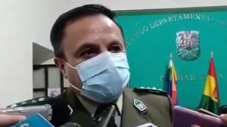 Comandante de la FELCC de Cochabamba, Ronald Tapia. Foto: Captura video