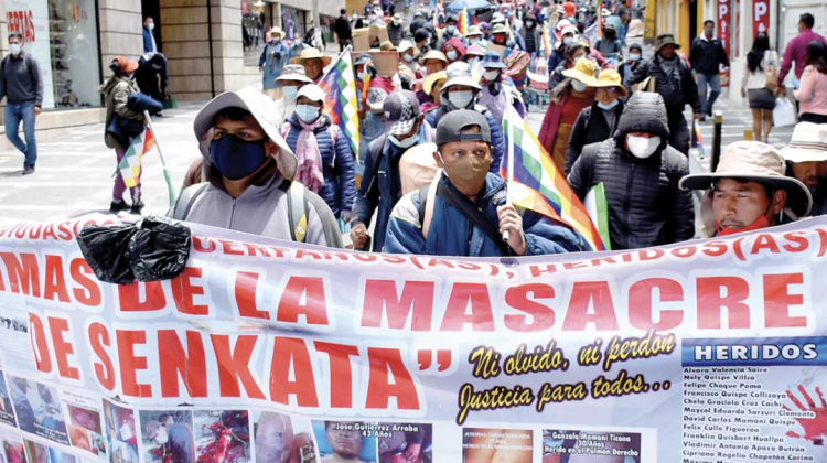 Marcha anterior de víctimas de Senkata y Sacaba
