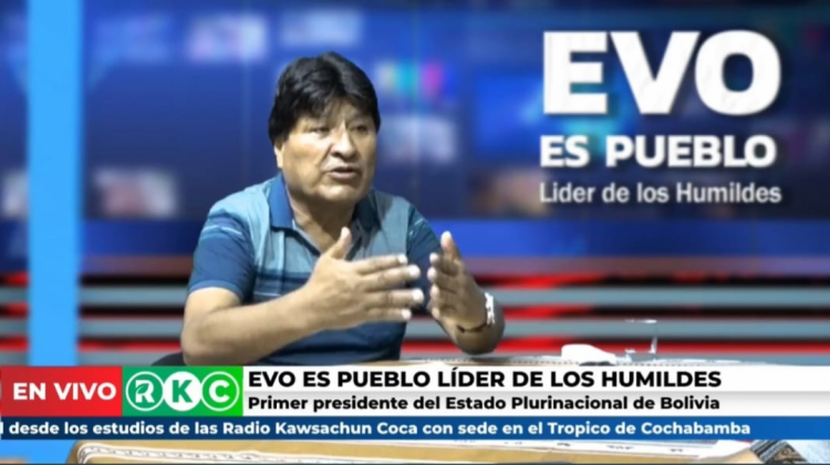 Evo Morales en su programa dominical. Foto: Captura