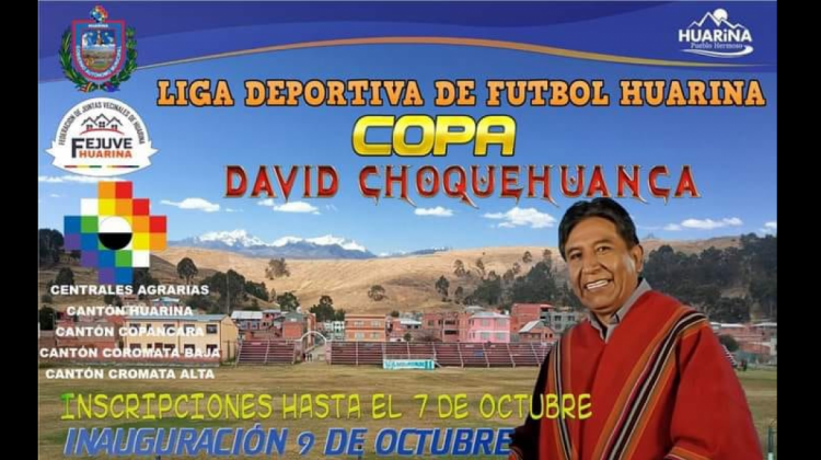 Afiche oficial de la Copa David Choquehuanca