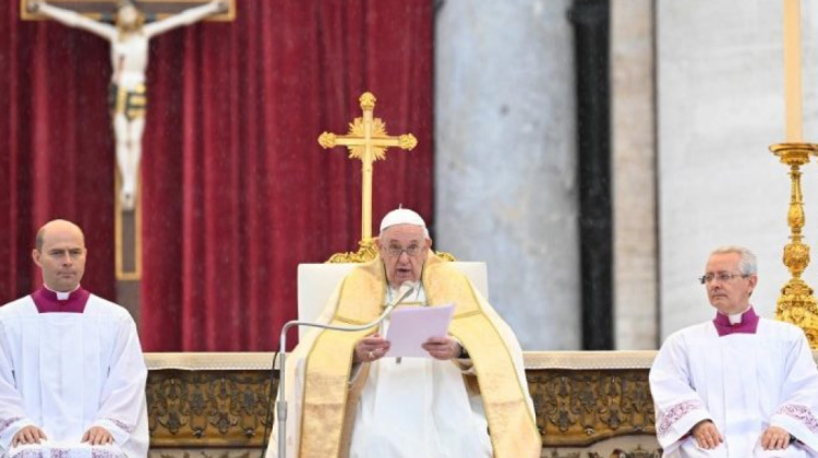 El papa Francisco en la ceremonia de beatificación. Foto: Vaticannews