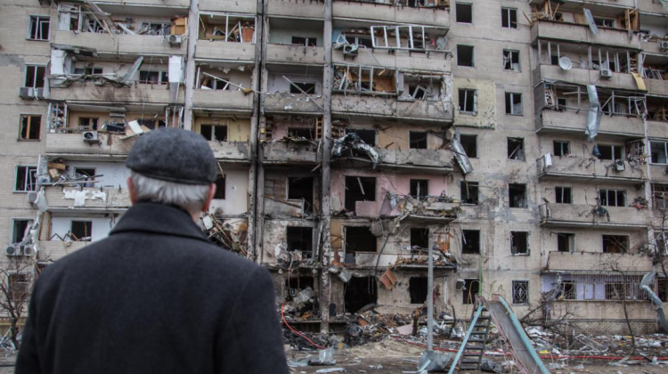Uno de los muchos edificios bombardeados durante la guerra entre Ucrania y Rusia.  Foto: PNUD Ucrania