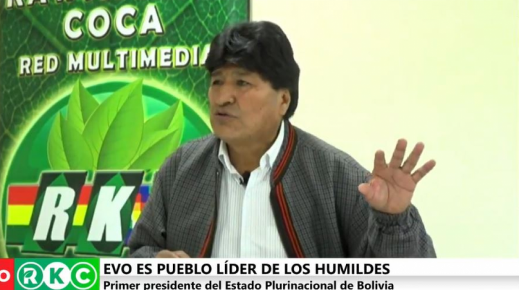 Evo Morales en Kawsachun Coca. Foto: Captura.