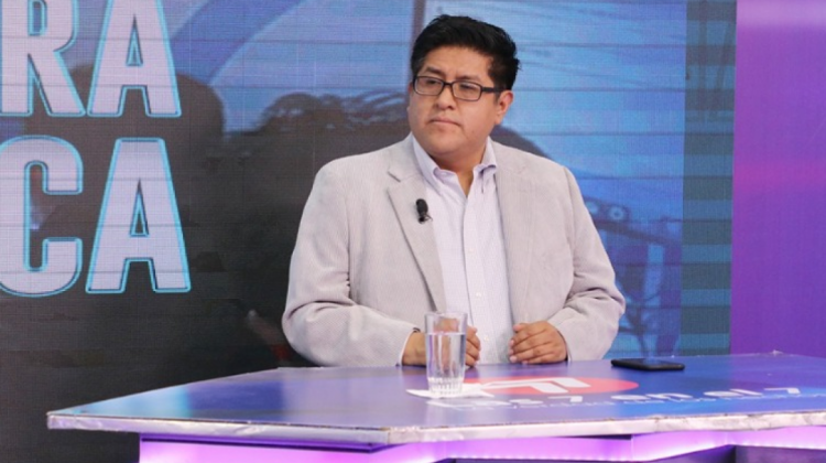 El gerente general de la Gestora Pública, Jaime Durán, en entrevista en el canal estatal.