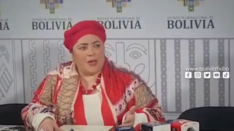 Ministra de la Presidencia, María Nela Prada. Foto: Captura video