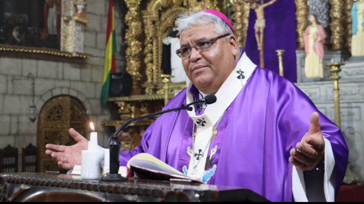 Monseñor Percy Galván, arzobispo de la Arquidiócesis de La Paz. Foto: CEB