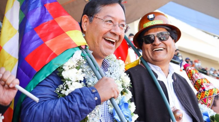 El presidente luis Arce y Evo Morales. Foto/Archivo: ABI