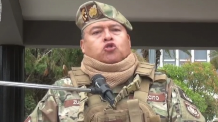 El comandante del Ejército, Juan José Zúñiga. Foto: Captura video