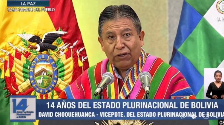 Vicepresidente David Choquehuanca. Foto: Captura video