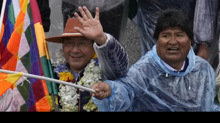 Luis Arce y Evo Morales. Foto. Internet