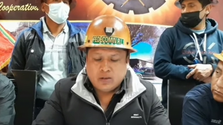 Cooperativas mineras de Oruro, en conferencia. Foto: Captura de video.