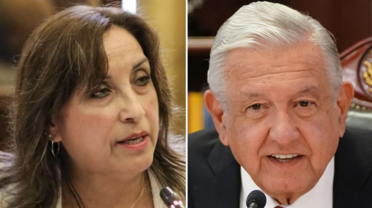 La presidenta de Perú, Dina Boluarte, y su homólogo mexicano, Andrés Manuel López Obrador.