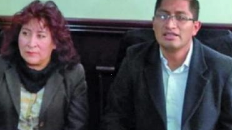 La fiscal de investigación, Susana Boyan y el exfiscal de distrito de La Paz. Foto: Redes Sociales.
