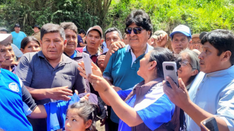 Evo Morales en su visita a Sud Yungas. Foto: Twitter