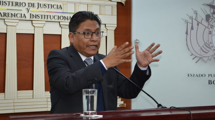 Ministro de Justicia, Iván Lima. Foto: ABI
