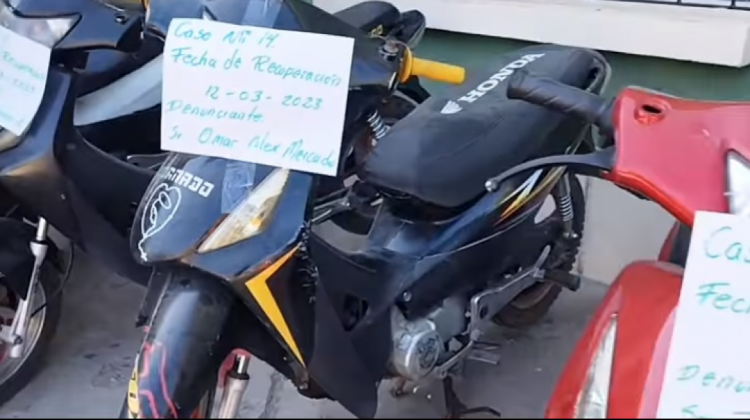 Motos recuperadas por la Policía en Bermejo