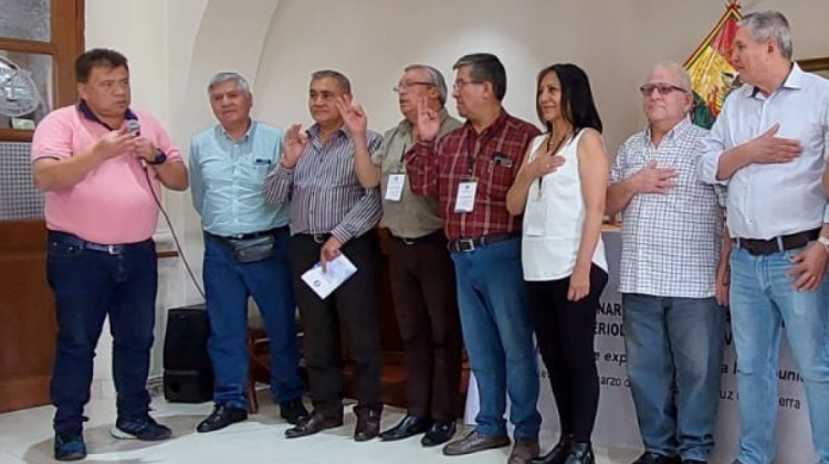 Posesión de Zulema Alanes como presidenta de la Asociación Nacional de Periodistas de Bolivia. Foto: APLP