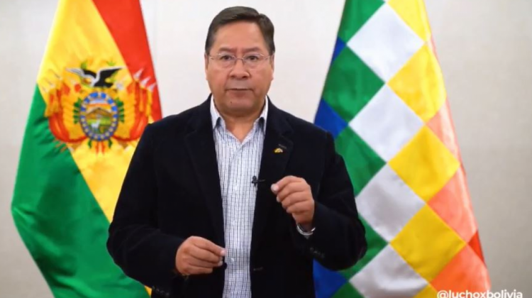 Presidente del Estado, Luis Arce. Foto: Captura video