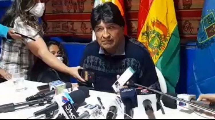 Evo Morales cuando denunció el caso "narcoaudios"