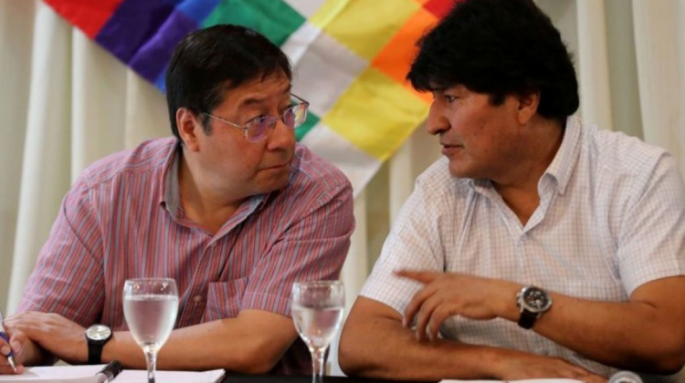 Luis Arce y Evo Morales en un anterior encuentro. Foto: Opinión