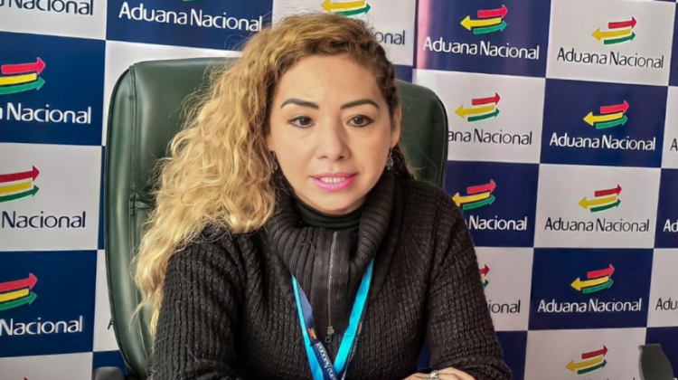 La presidenta de la Aduana Nacional, Karina Serrudo. Foto: Aduana