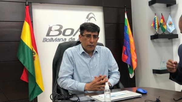 El gerente ejecutivo de Boliviana de Aviación (BoA); Ronald Casso. Foto: Opinión.