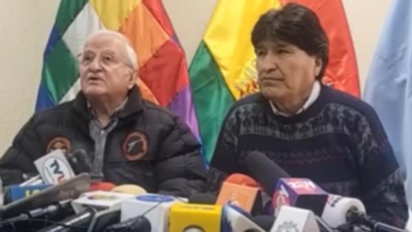 Echazú y Morales en una conferencia de prensa de hace un par de días: Foto: Captura video