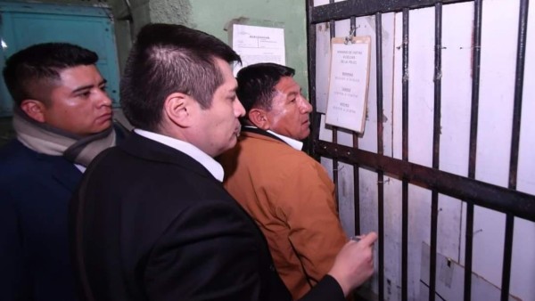 Gobernador de Potosí, Jhonny Mamani ingresa a celdas policiales. Foto: RRSS