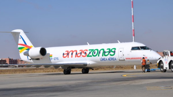 Una aeronave de Amaszonas. Foto: Internet