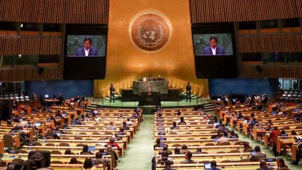 Luis Arce, presidente de Bolivia, en su tercera visita a la ONU.  Foto: Facebook Lucho Arce.