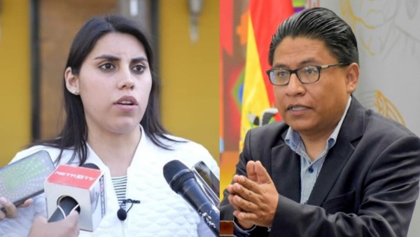 Senadora Andrea Barrientos y el ministro de Justicia, Iván Lima. Foto: Composición