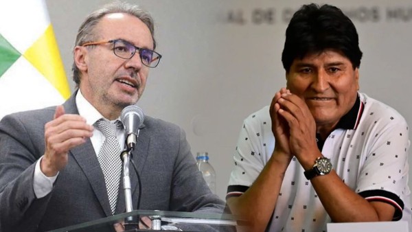 Jorge Richter y Evo Morales. Composición: Opinión