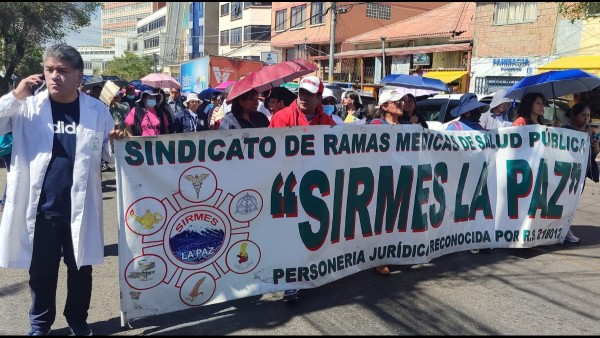 Protesta del Sirmes. Foto: Sirmes La Paz