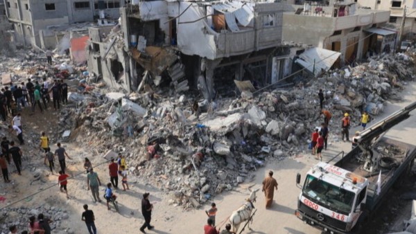 Edificios en ruinas tras los bombardeos en la Franja de Gaza.
