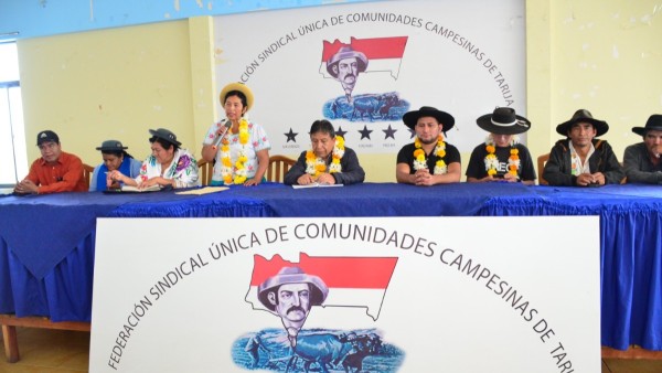 El Vicepresidente del Estado en una reunión en Tarija. Foto: Vicepresidencia