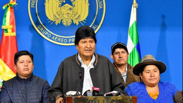 Evo Morales durante los conflictos de 2019. Foto: Internet